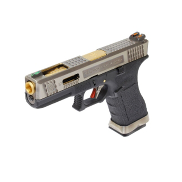 WE Tech G Force G17 T3 GBB pistol (Silver/ Gold/ Black)