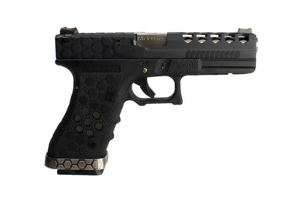 Extra inner Barrel] AW Custom VX0101 Hex Cut GBB Pistol - Black