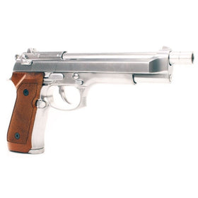 WE Tech M92s-Long GBB Pistol (Matte Chrome Brown Grip)-Pistols-Crown Airsoft